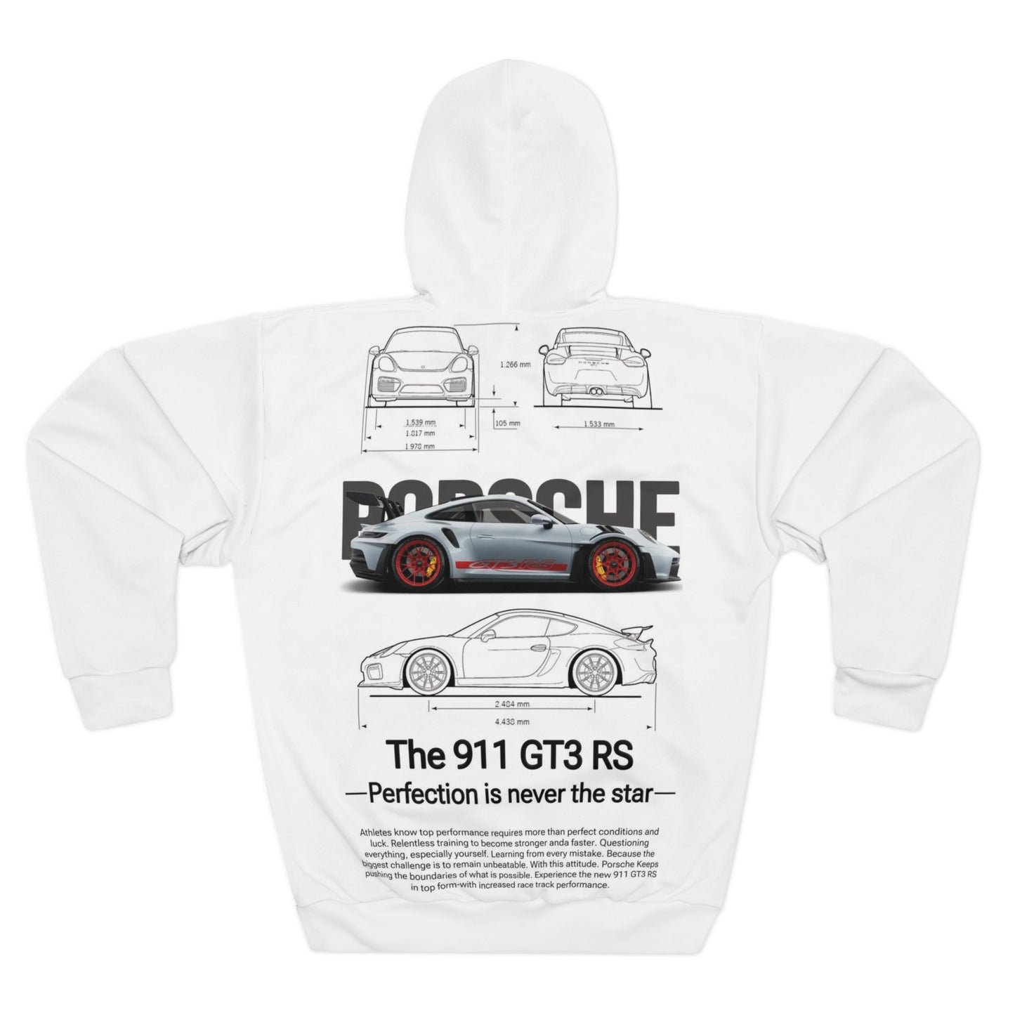 Porsche 911 GT3 RS White Pullover Hoodie - Unisex